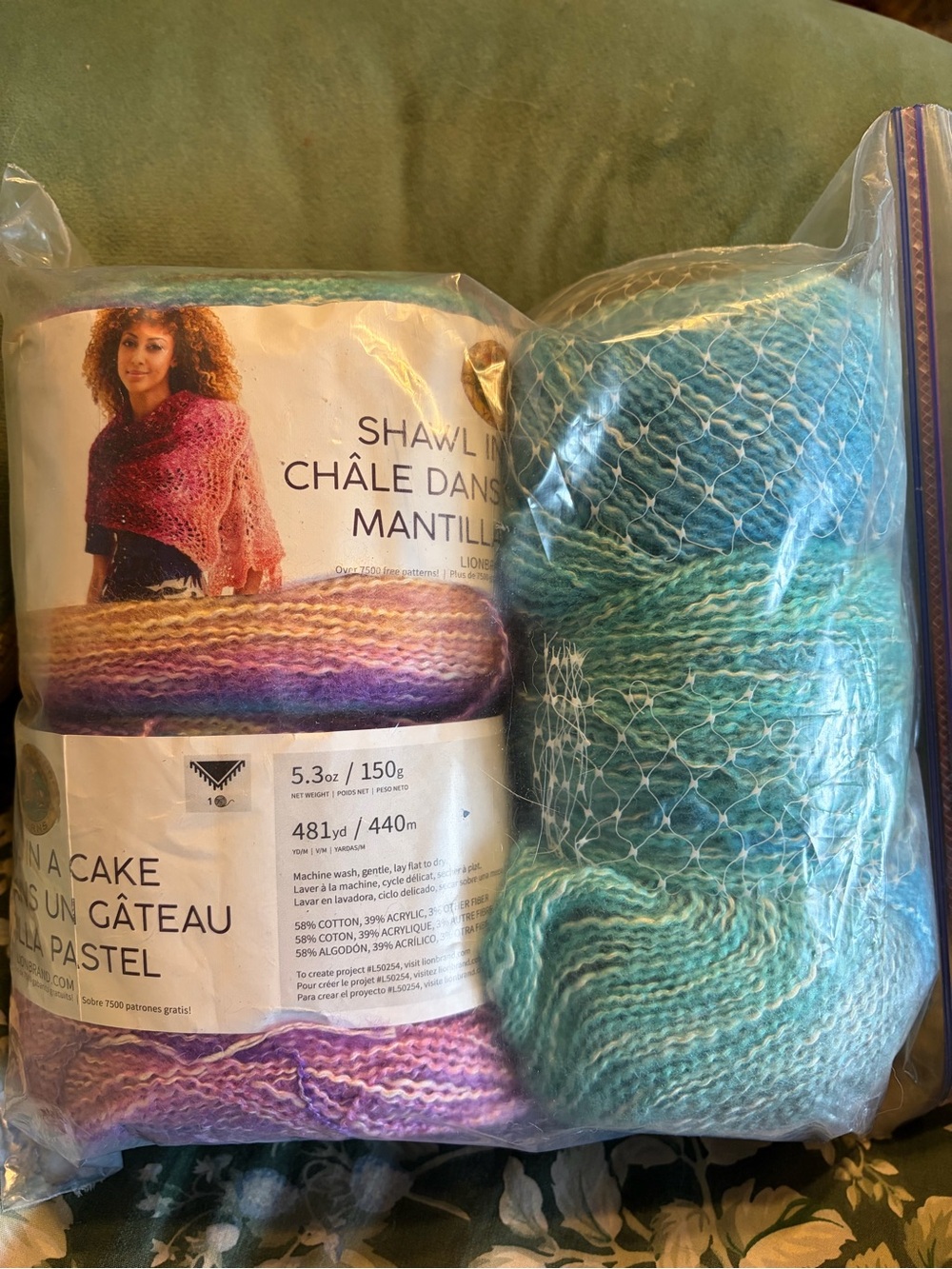 Lion Brand Shawl in a Cake Pastel Gradient Yarn - unicorn. Two cakes & one skein